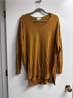 Dreamers Mustard V-Neck Oversized Sweater